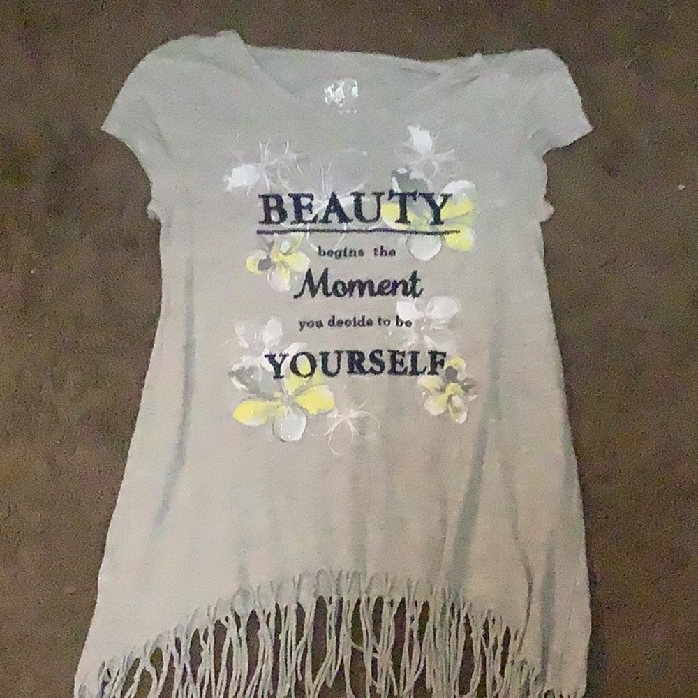 “beauty begins the moment you decide to be yourself” justice girls shirt